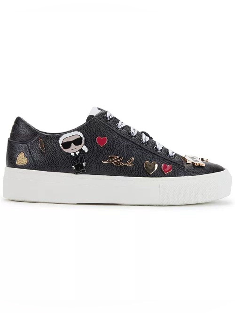 🖤🖤 Karl Lagerfeld Paris Women's Cate Pins Lace-Up Sneakers - Picture 2 of 8